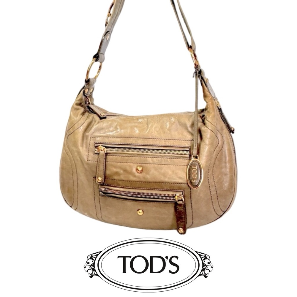 TOD'S Tan Leather Shoulder Bag
